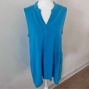 Chico's Vibrant Blue V-Neck Sleeveless Tunic Tank |Size 1|